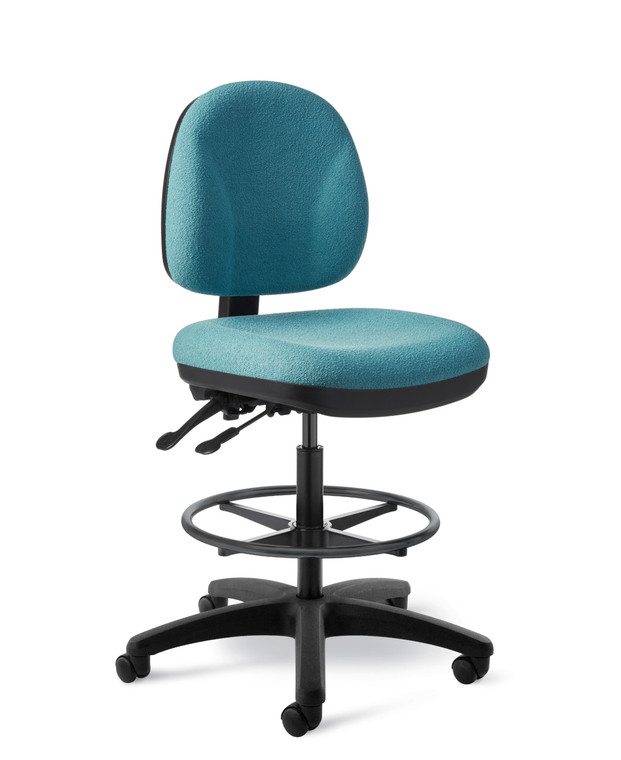 OM Seating Basic Independent Drafting Stool, 3/4 Front View OM Seating Basic Independent Drafting Stool, 3/4 Front View
