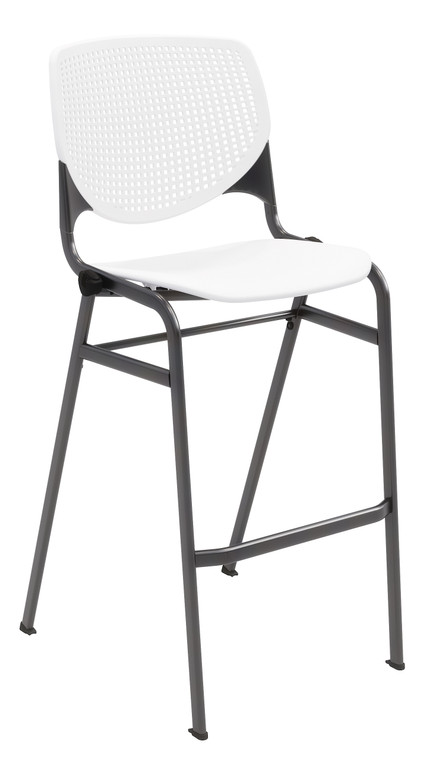 KFI Studios Kool Stool Cafe Stacker, White Seat and Back with Black Frame KFI Studios Kool Stool Cafe Stacker, White Seat and Back with Black Frame