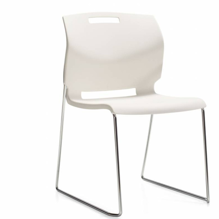 Global Popcorn Stack Chair, Cloud Shell, 3/4 Front View Global Popcorn Stack Chair, Cloud Shell, 3/4 Front View