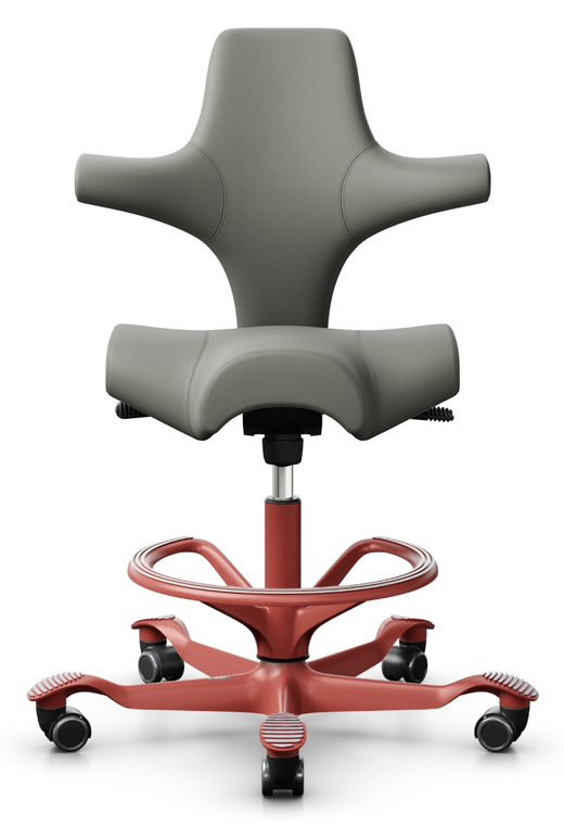 HAG Capisco 8106- Gr. A Pauly Vinyl Mist, Blush Rose Frame and Base, Optional Footring, Front View HAG Capisco 8106- Gr. A Pauly Vinyl Mist, Blush Rose Frame and Base, Optional Footring, Front View