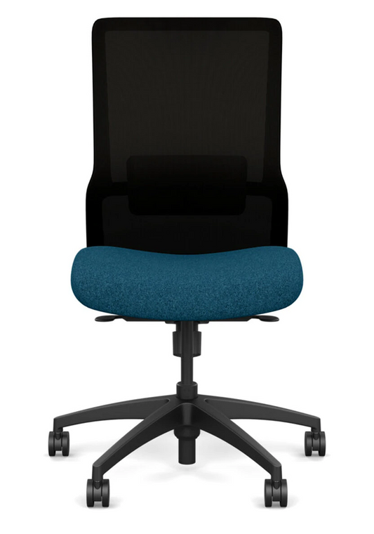 SitOnIt Novo High Back Armless Mesh Task Chair - Work From Home Series, Deep Sea seat, Black mesh and Black frame SitOnIt Novo High Back Armless Mesh Task Chair - Work From Home Series, Deep Sea seat, Black mesh and Black frame